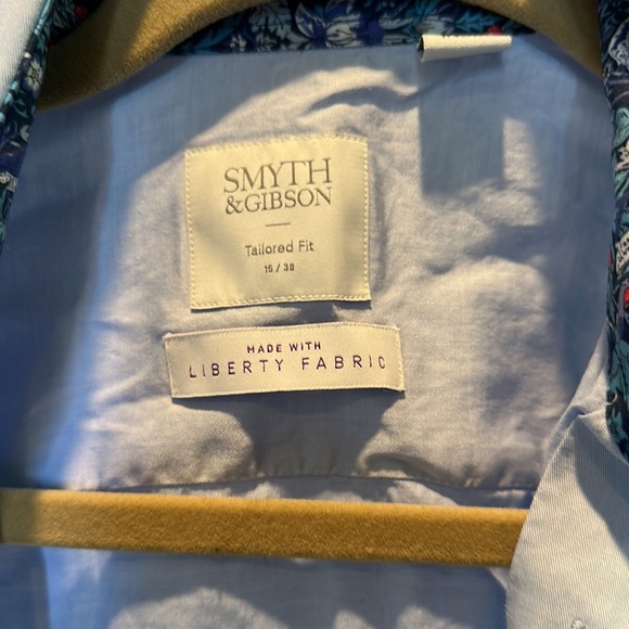 Symth and Gibson Tailored Fit Dress Shirt 15/38 Liberty London Fabric Contrast - Picture 2 of 4